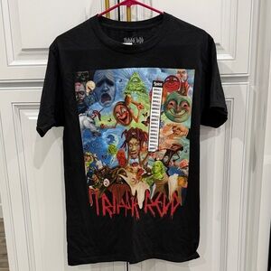 Black Graphic T-Shirt with Colorful Design